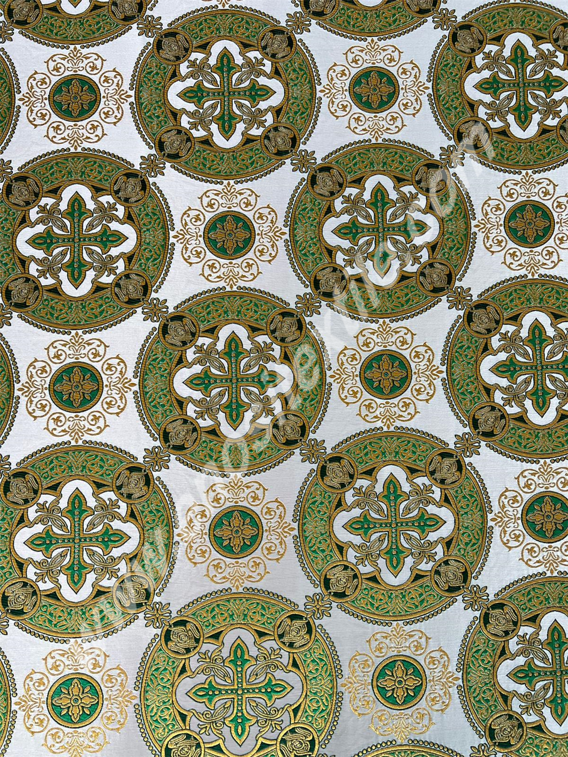 KL-5002 D.GREEN-GOLD-L.GREEN Metallic Fabric